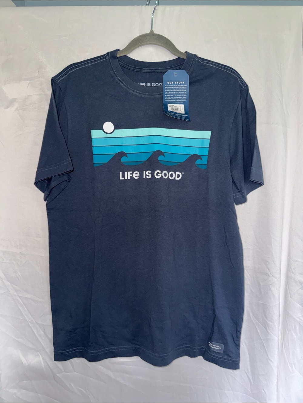 Life Is Good Tee with Turquoise Wave Graphic